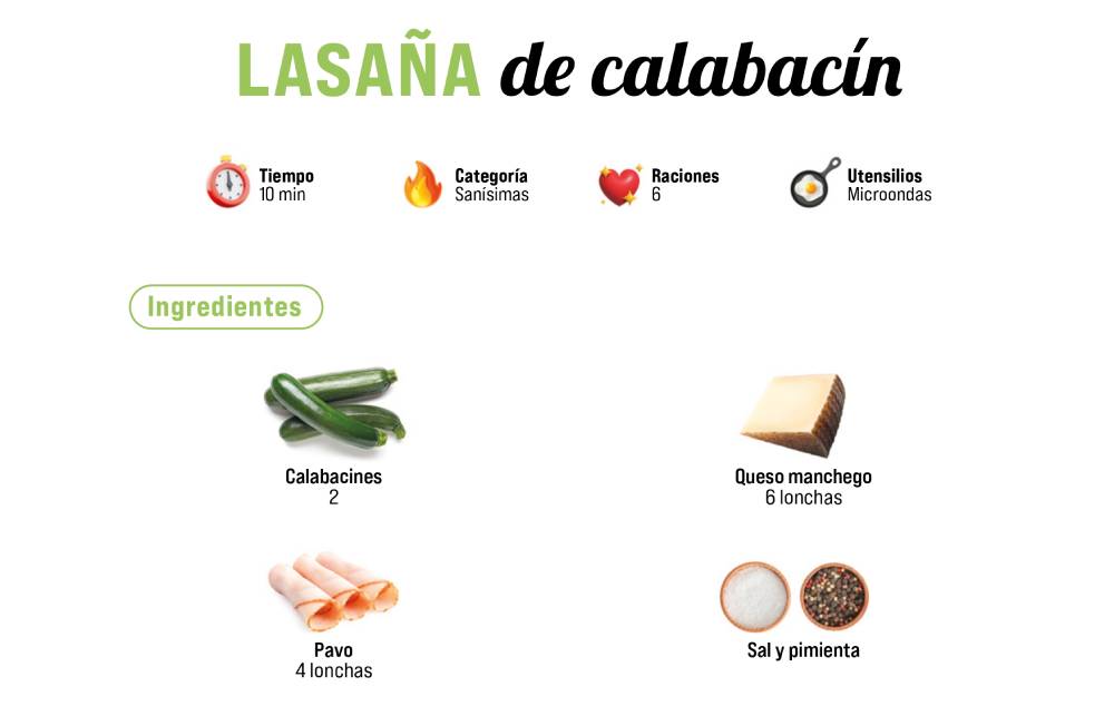Lasaña de calabacín ingredientes