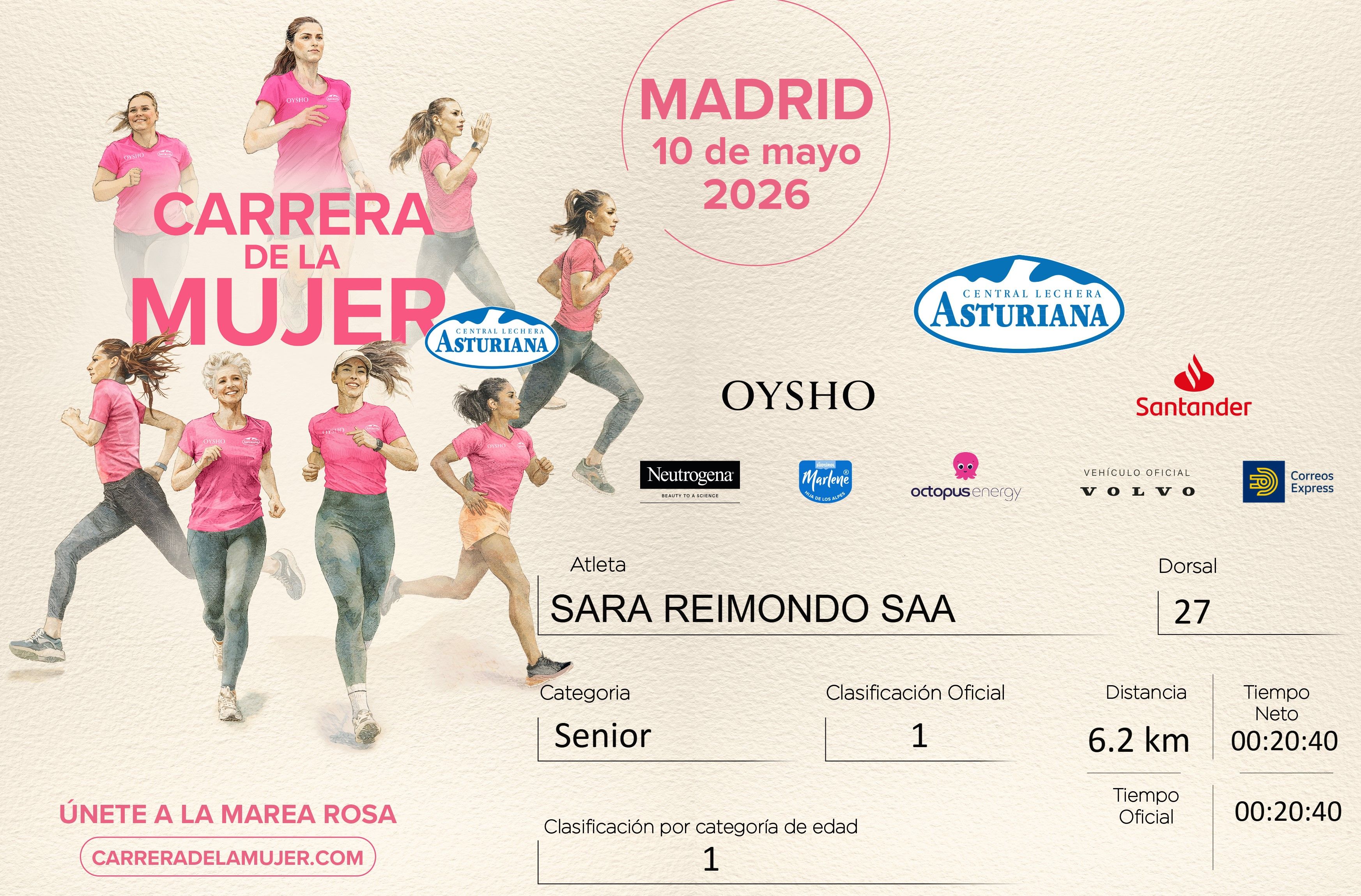 Diploma de la Carrera de la Mujer Central Lechera Asturiana de Madrid 2026