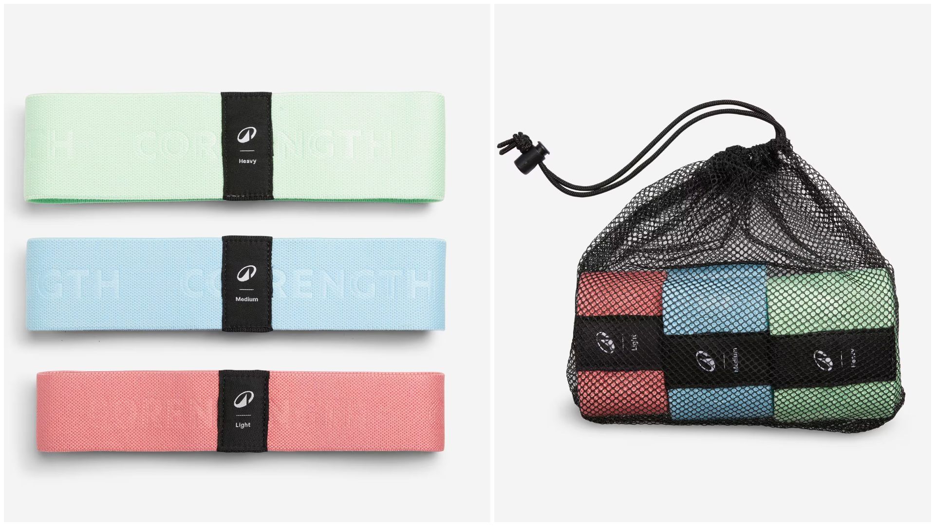 Pack 3 Bandas Elásticas Fitness Textiles Glúteos.
