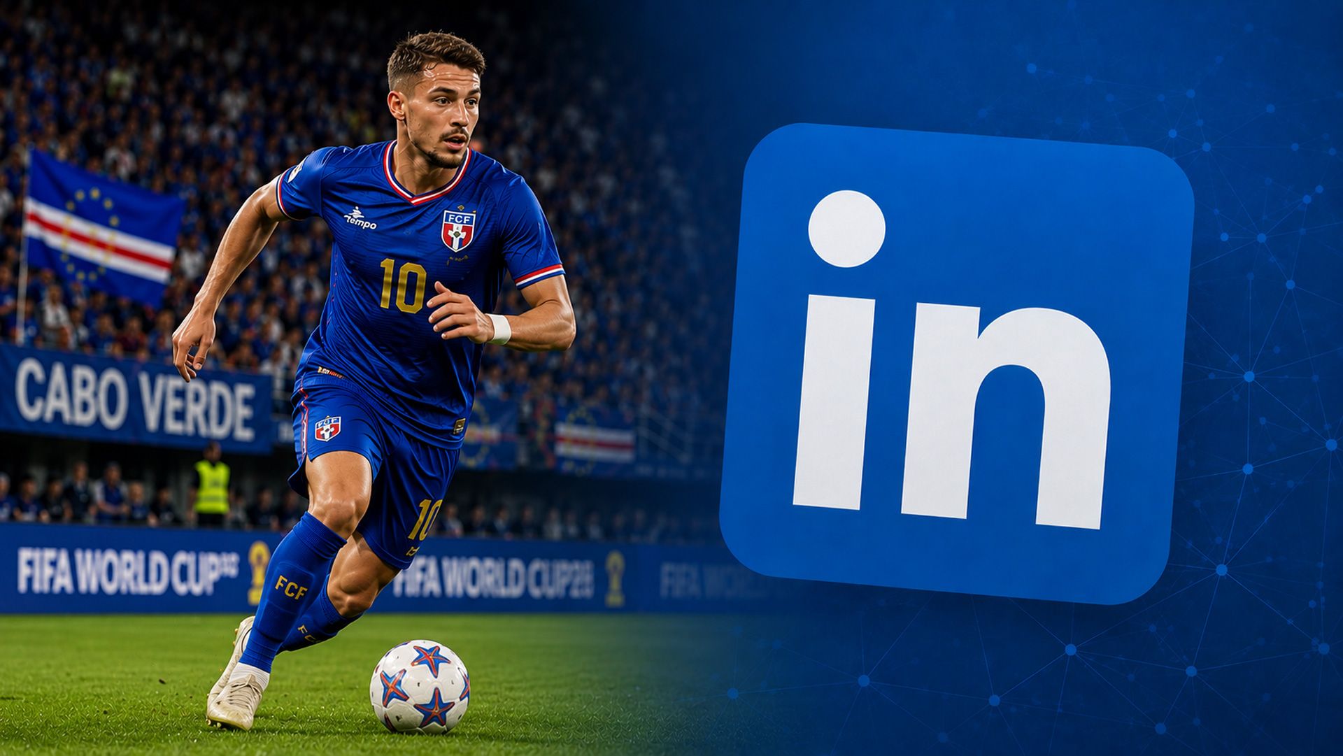 En LinkedIn añade que eres deportista, ¡podría llevarte a jugar un mundial! (Imagen generada con ChatGPT)