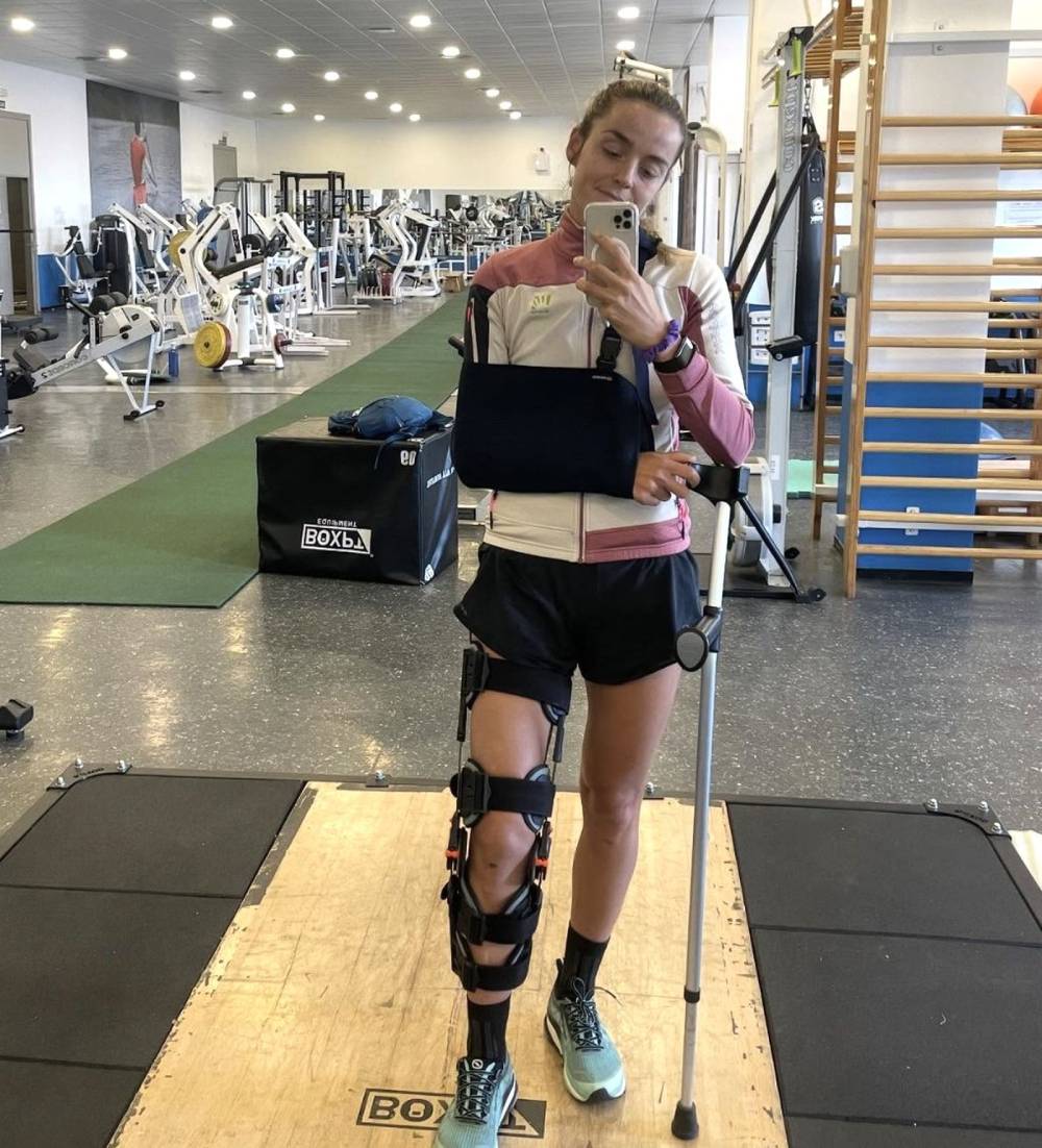 Ana Alonso en plena fase de rehabilitación de su aparatoso accidente