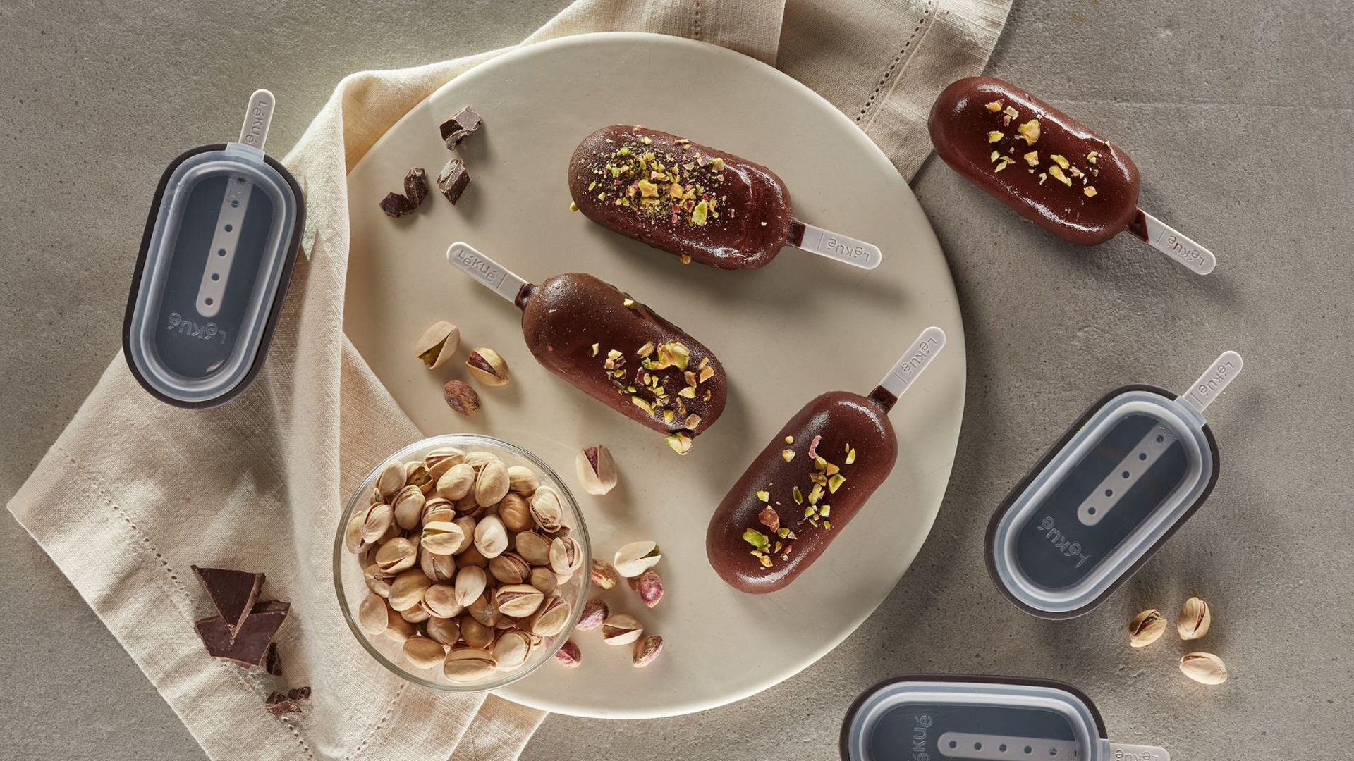 Dos recetas de helados caseros muy rica, de naranja y mango y de chocolate y pistacho