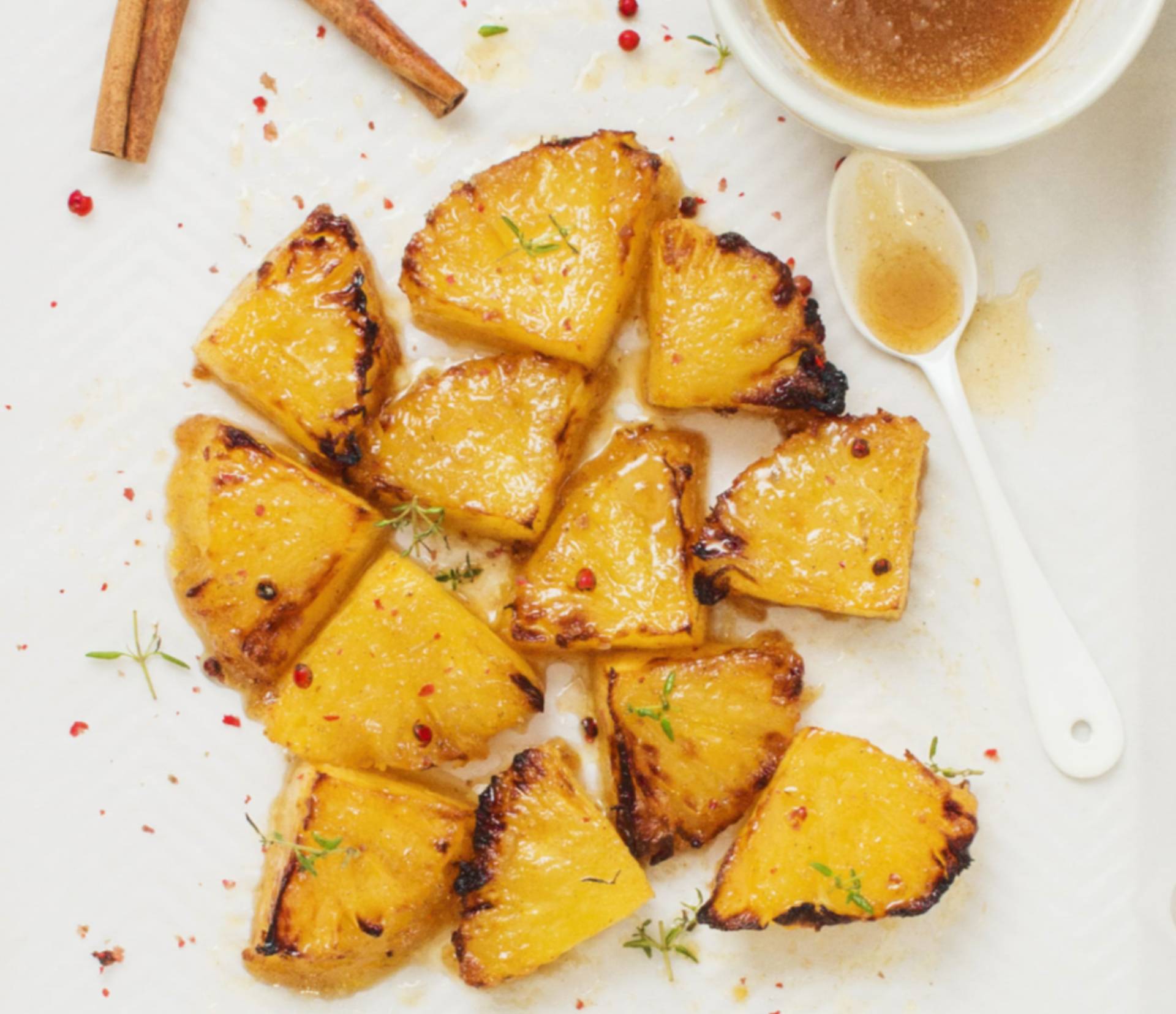 Receta rápida con freidora de aire  Piña asada