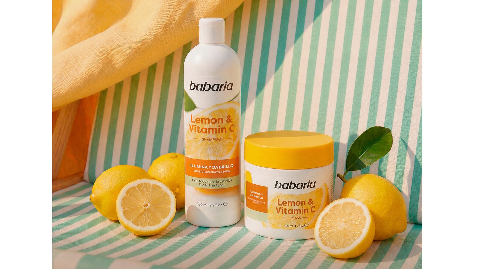 Consigue el efecto "Glow up" en tu cabello con la nueva línea con limón y vitamina C de BABARIA