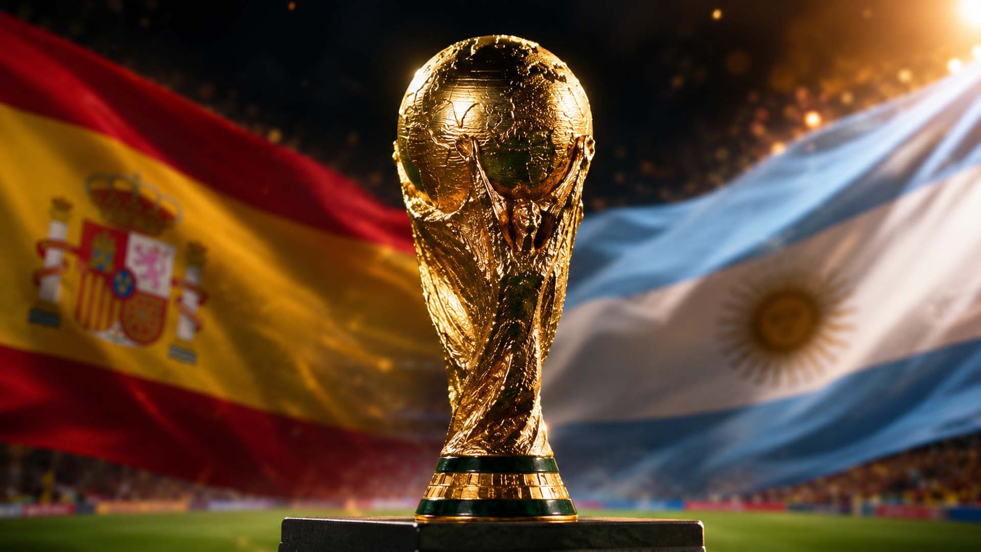El trofeo del Mundial que también persiguieron los ladrones. (Imagen creada con IA)