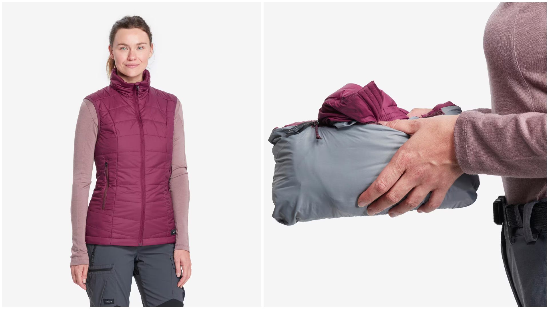 Chaleco acolchado de montaña y trekking Forclaz MT100.