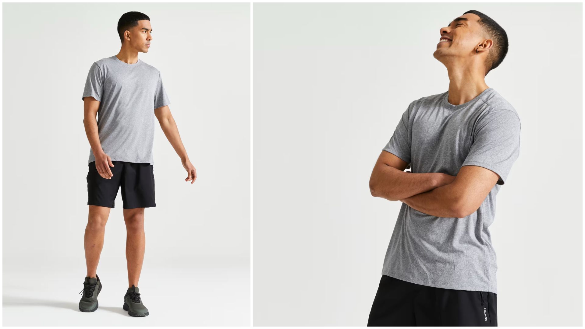 Camiseta manga corta Fitness 100% poliéster Domyos.