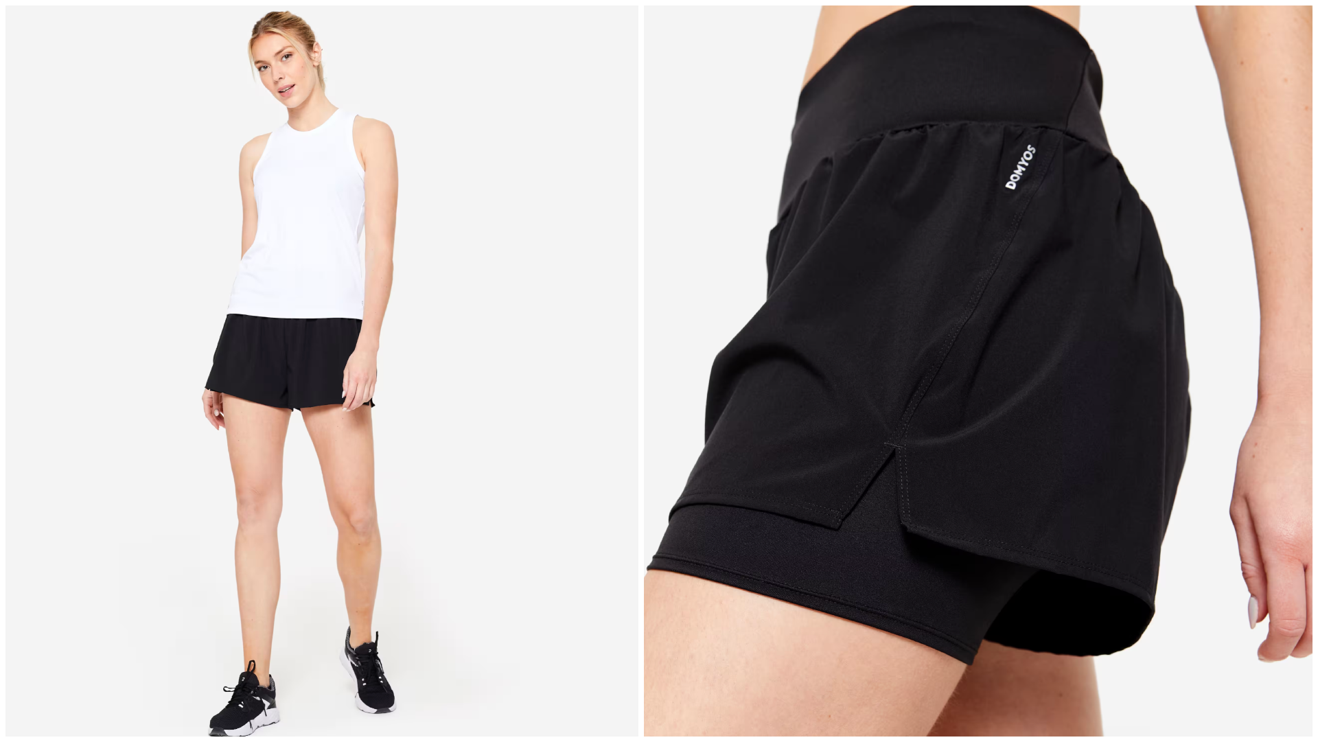 Short pantalón corto fitness 2 en 1 Domyos.
