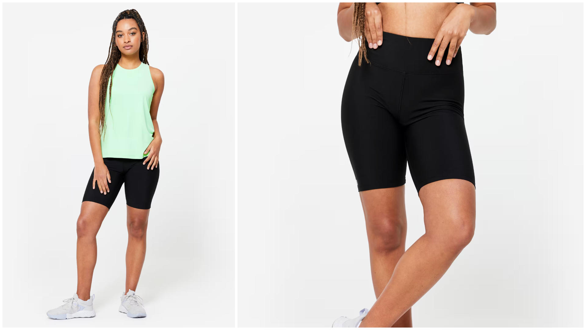 Mallas ciclistas cortas fitness talle alto Domyos.