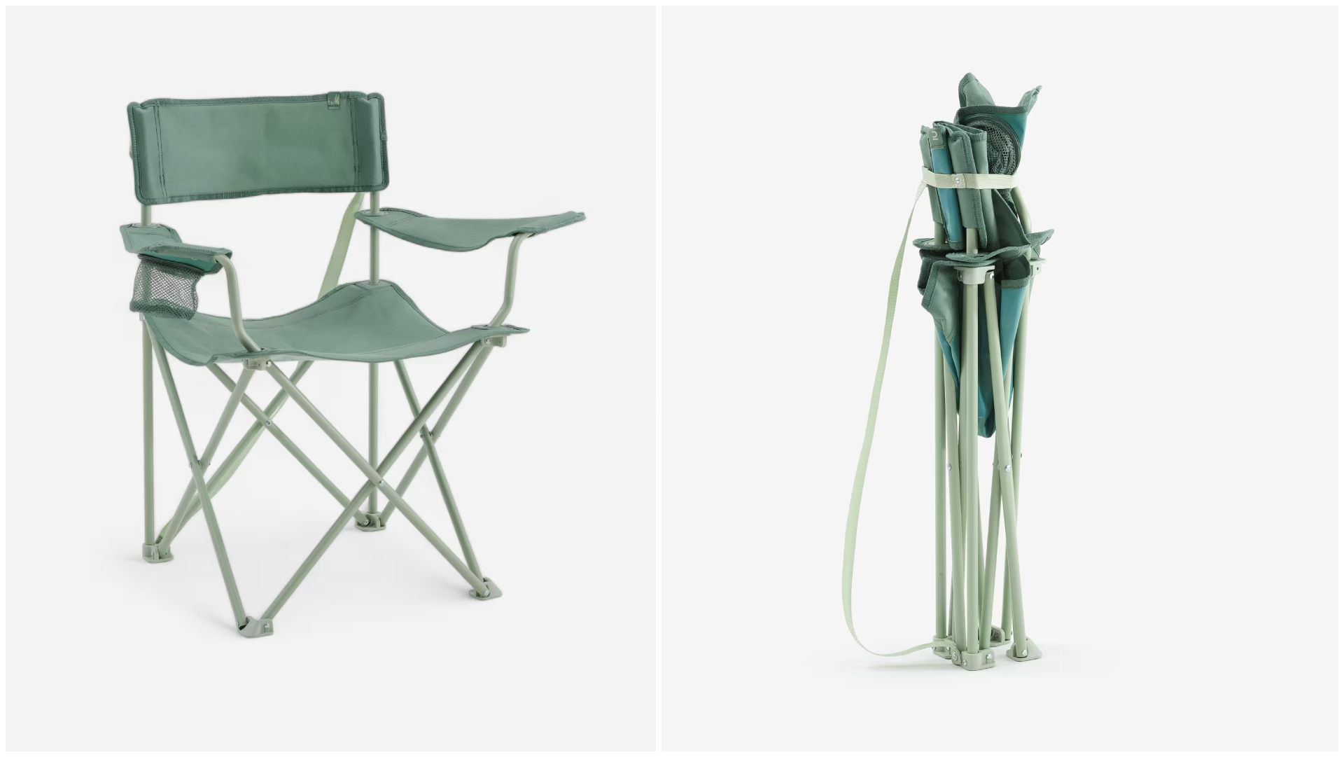 Silla plegable de camping con reposabrazos Quechua Basic.