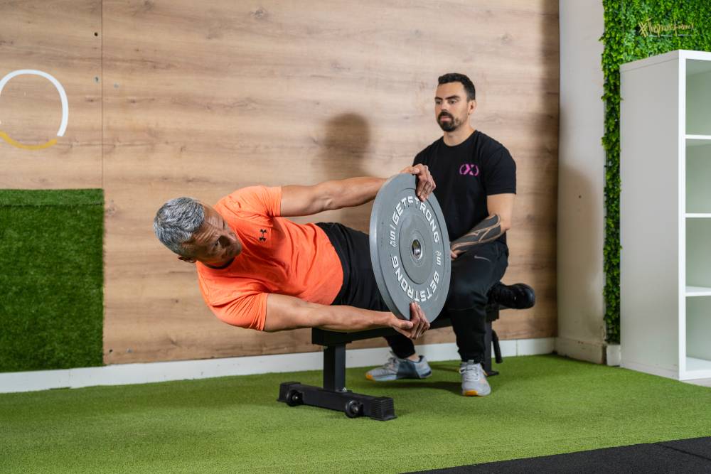 Plancha “fuera del banco” con Press horizontal