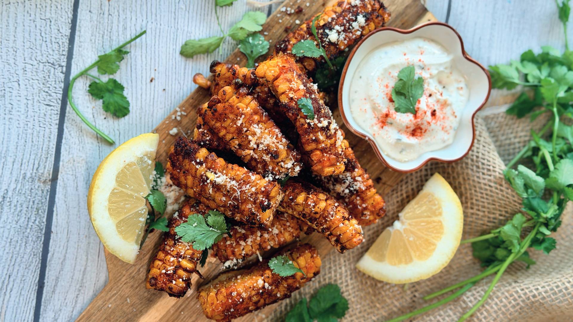Receta en Airfryer  Costillas de Maíz (Corn Ribs)