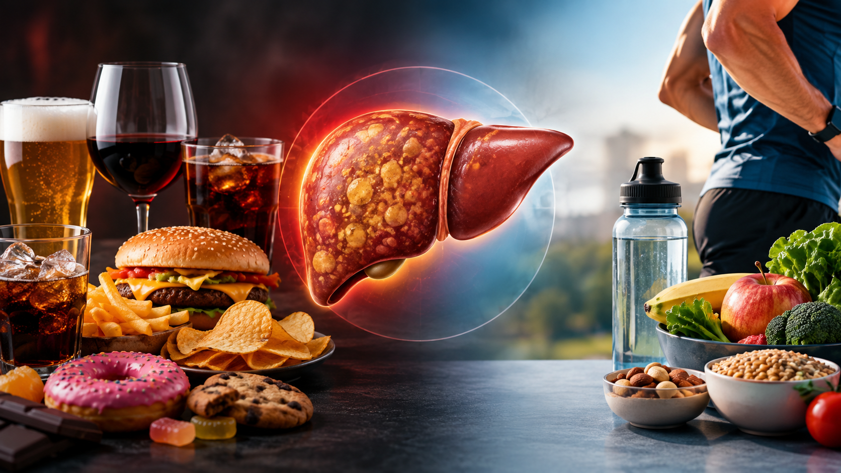 La peor bebida y el peor alimento para tu hígado