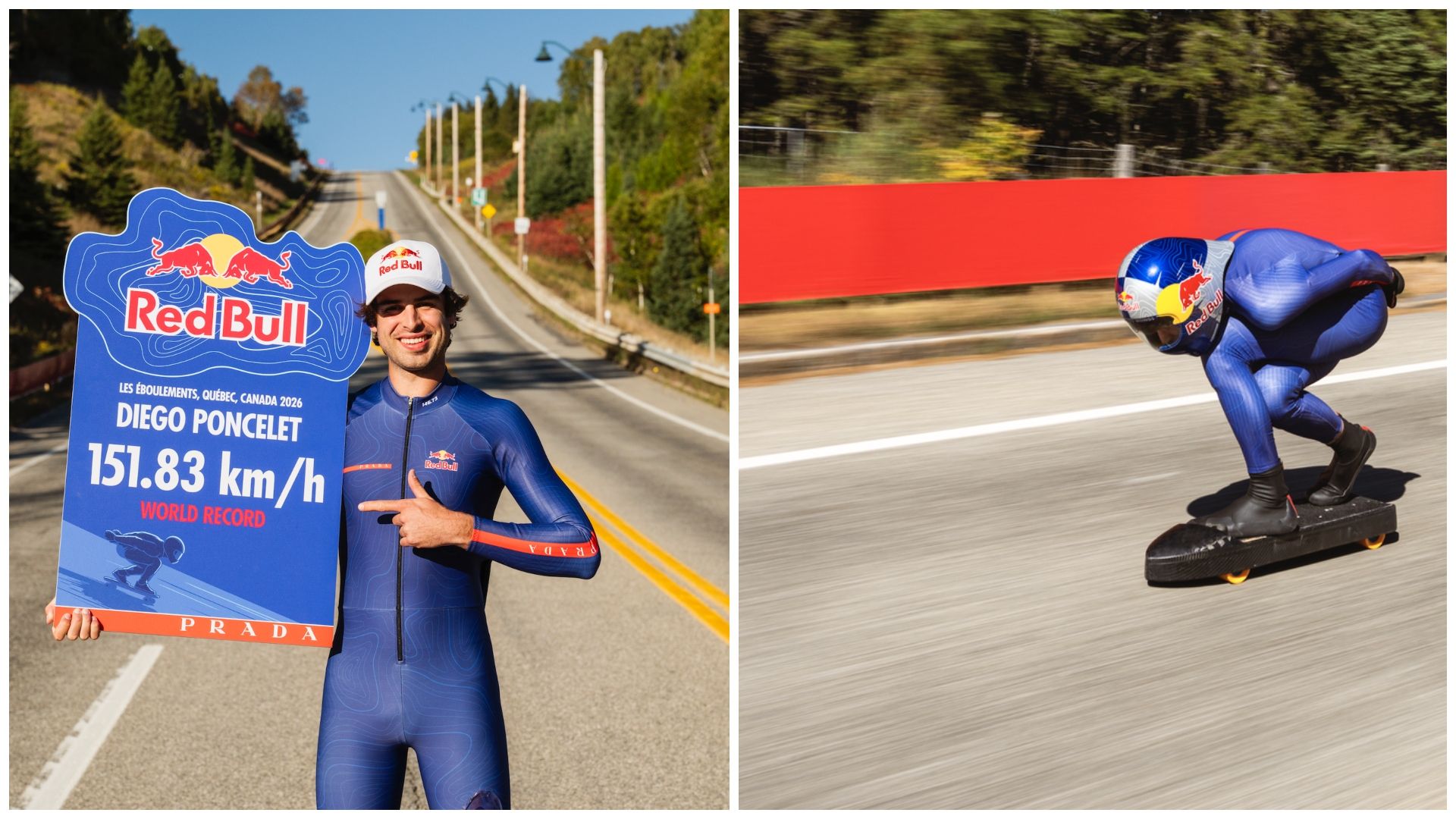 El atleta de Red Bull Diego Poncelet se convierte en el skater más rápido del mundo