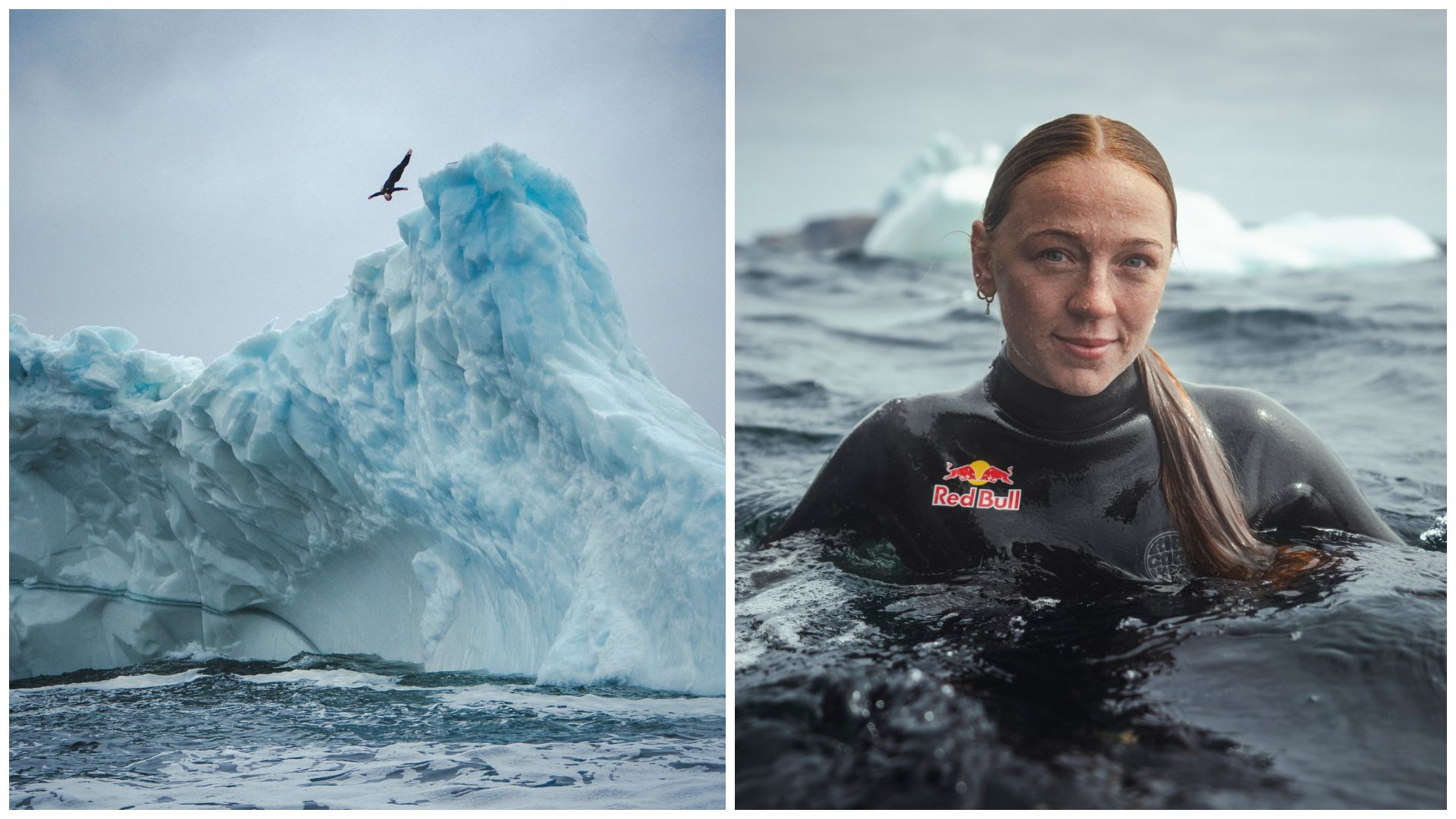 El vídeo de la primera mujer en saltar desde un iceberg