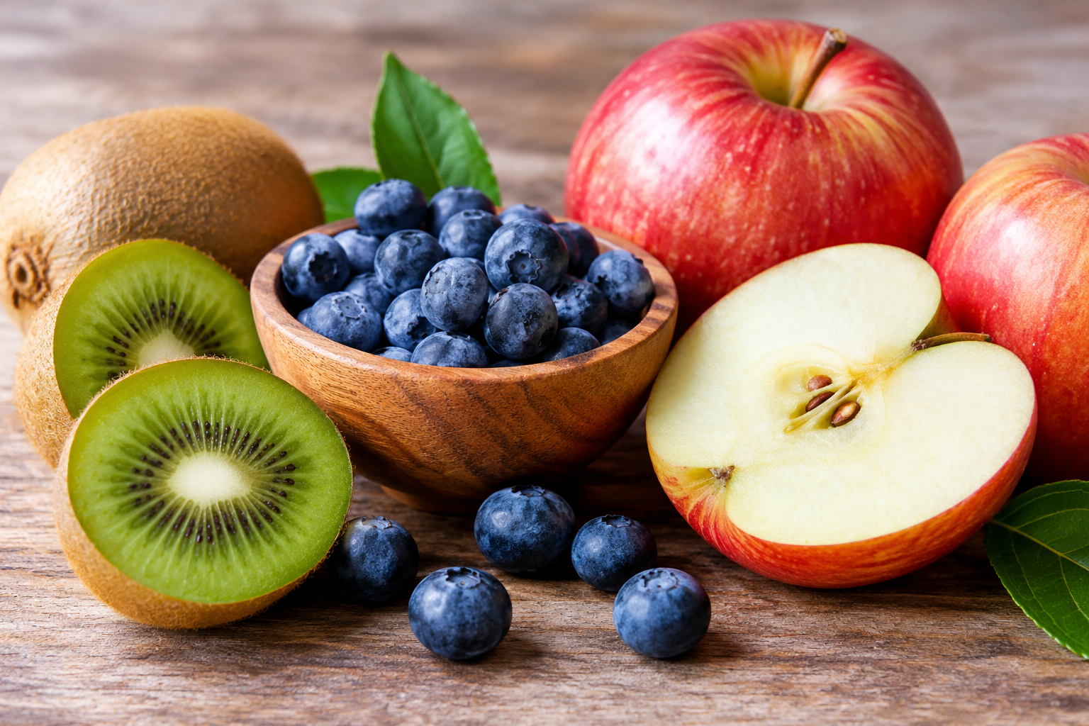El kiwi, los arándanos y la manzana destacan entre las frutas que pueden encajar mejor en una cena ligera. 