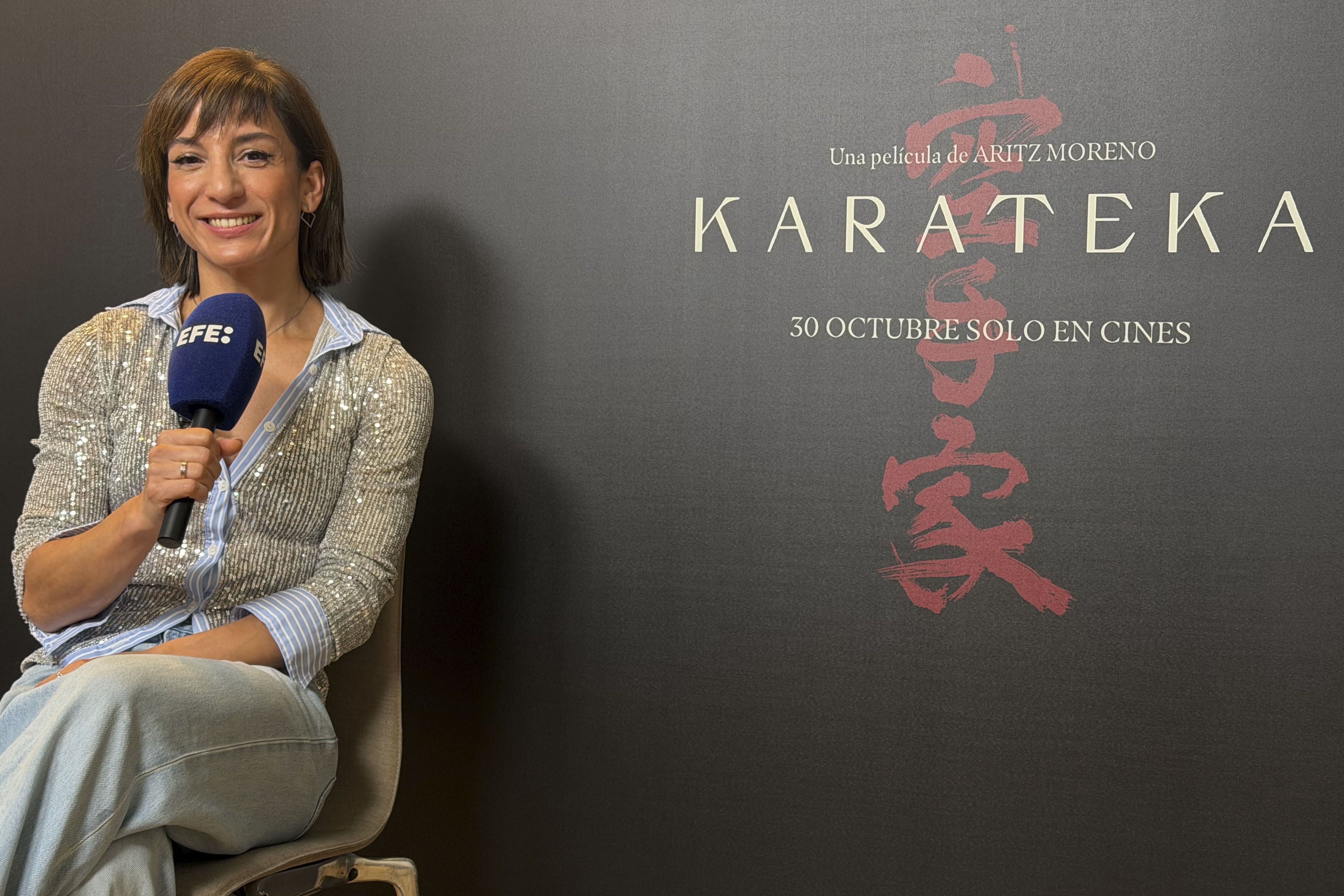 Sandra Sánchez en el estreno de "Karateka"