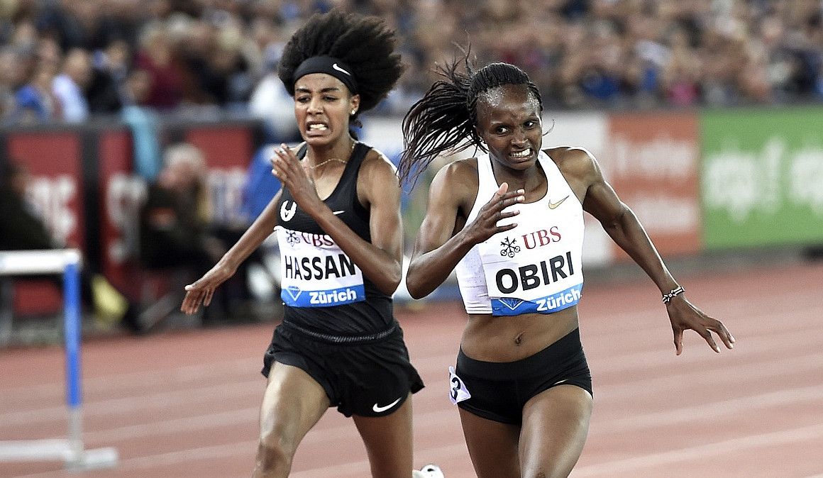 Hellen Obiri y Sifan Hassan en los 5.000 metros de la Diamond League de Zurich 2018. Foto: DL