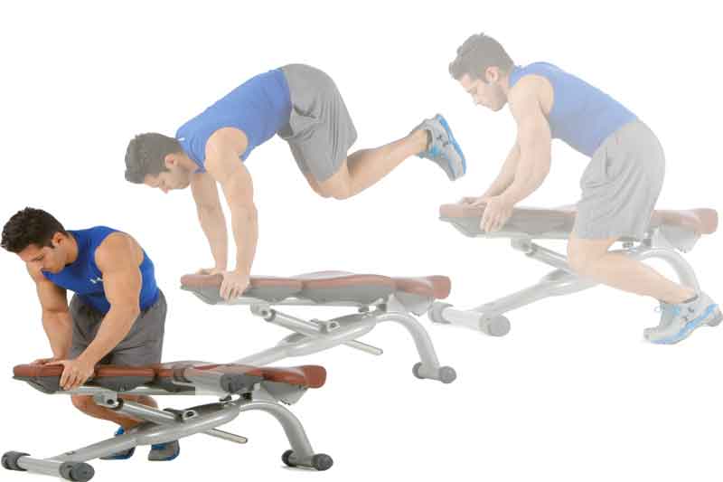 Salta de lado a lado de un banco