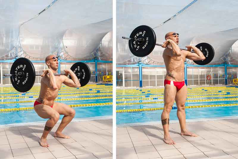 Crossfit en el agua: sentadillas