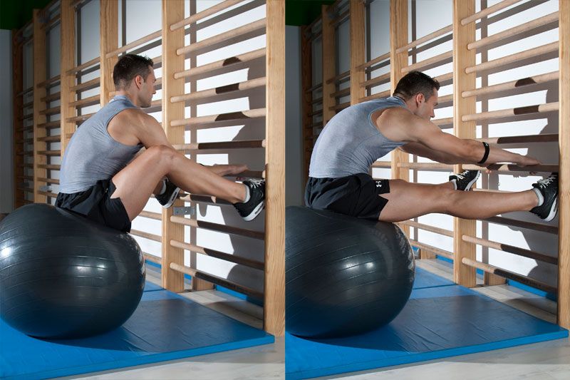 Extensión con fitball