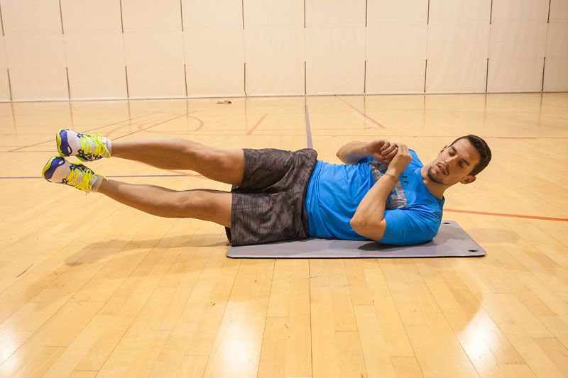 Abdominales transversos piernas isométricas