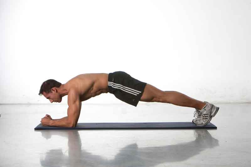 Abdominales isométricos realizados de forma correcta