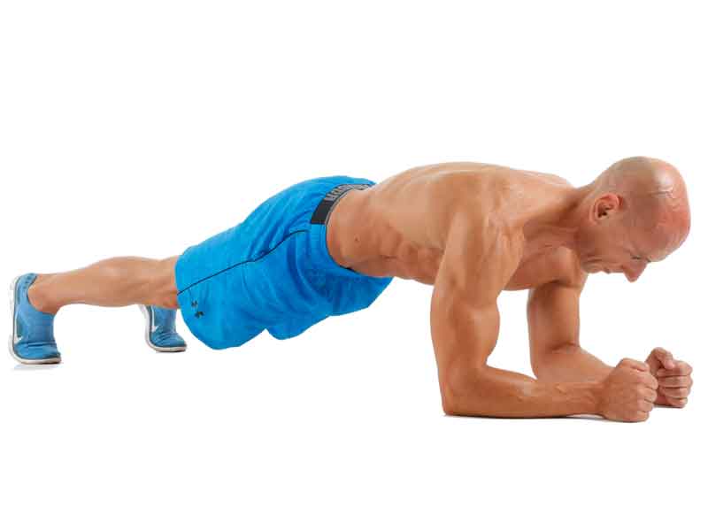 La posición base es la plancha prono estática