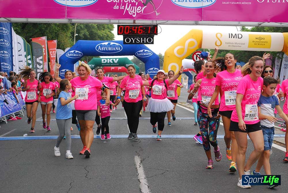 Carrera de la Mujer Sevilla meta 3 (arco derecho) desde el minuto 42 hasta el 47