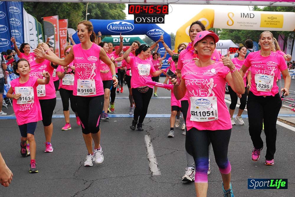 Carrera de la Mujer Sevilla meta 3 (arco derecho) desde el minuto 42 hasta el 47