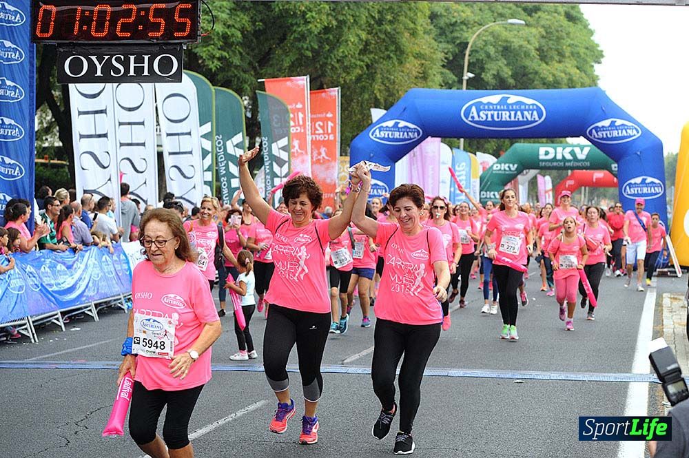 Carrera de la Mujer de Sevilla meta (arco izquierdo) desde 1h 01 hasta 1h 16