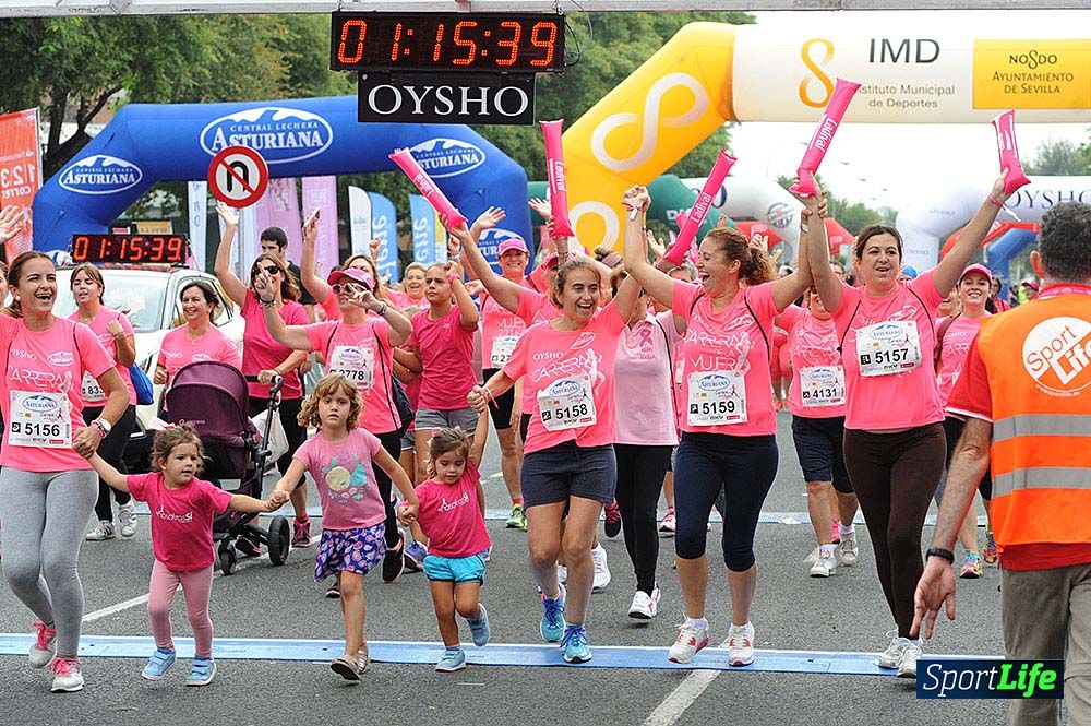 Carrera de la Mujer de Sevilla meta (arco izquierdo) desde 1h 01 hasta 1h 16
