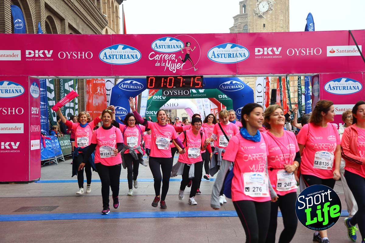 Carrera de la Mujer Zaragoza meta desde 1 h 5 min a 1h 11 min