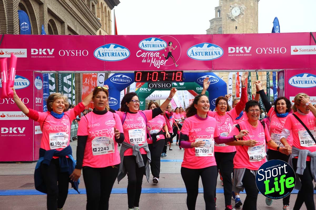 Carrera de la Mujer Zaragoza meta desde 1 h 5 min a 1h 11 min
