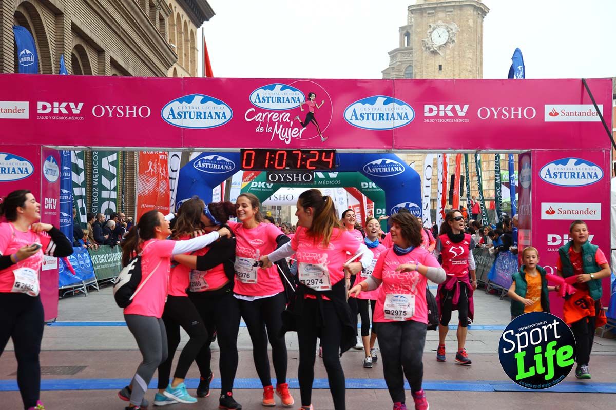 Carrera de la Mujer Zaragoza meta desde 1 h 5 min a 1h 11 min