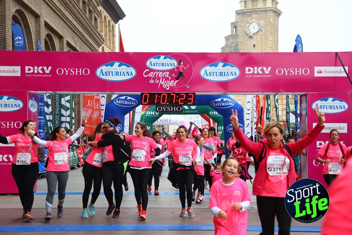Carrera de la Mujer Zaragoza meta desde 1 h 5 min a 1h 11 min