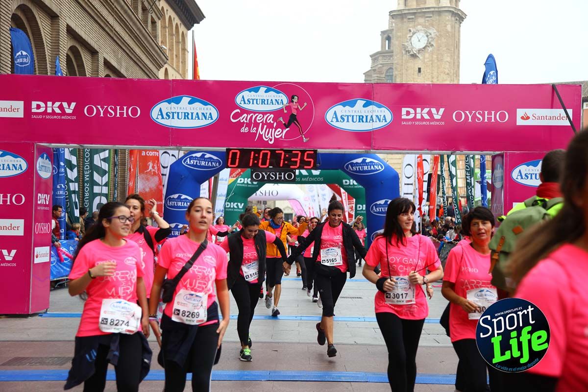 Carrera de la Mujer Zaragoza meta desde 1 h 5 min a 1h 11 min