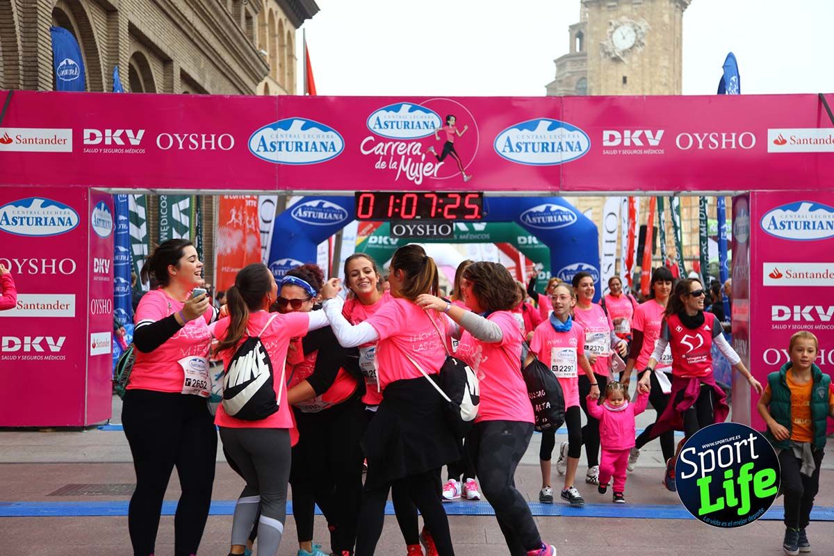 Carrera de la Mujer Zaragoza meta desde 1 h 5 min a 1h 11 min