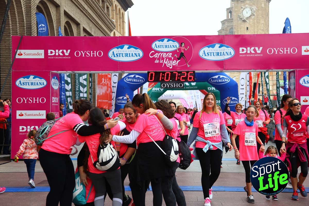 Carrera de la Mujer Zaragoza meta desde 1 h 5 min a 1h 11 min