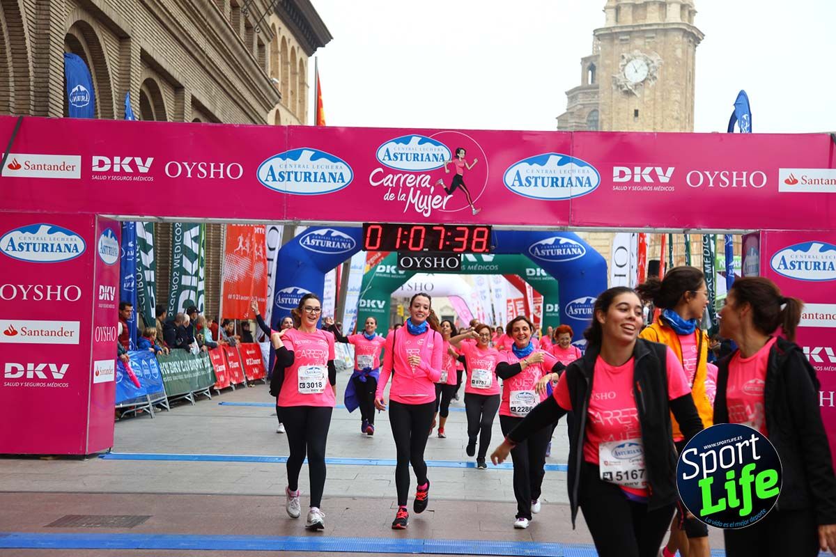 Carrera de la Mujer Zaragoza meta desde 1 h 5 min a 1h 11 min