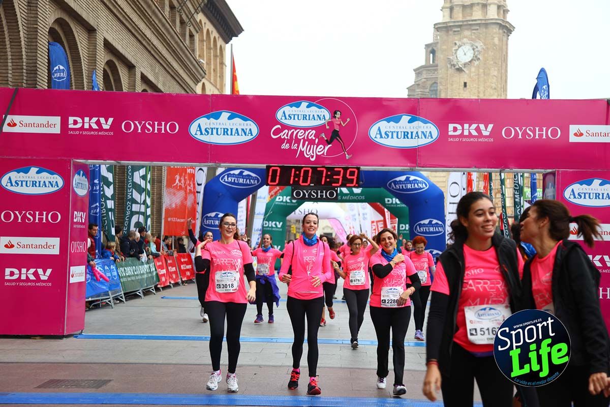 Carrera de la Mujer Zaragoza meta desde 1 h 5 min a 1h 11 min