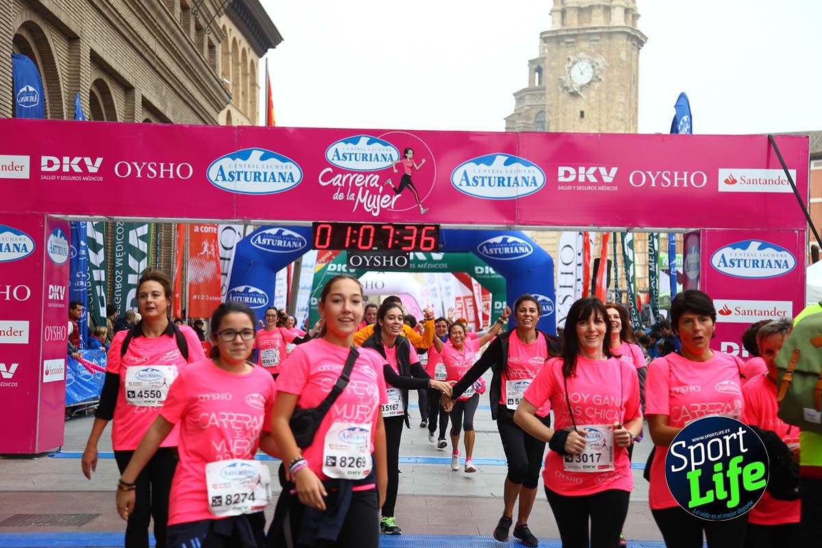 Carrera de la Mujer Zaragoza meta desde 1 h 5 min a 1h 11 min