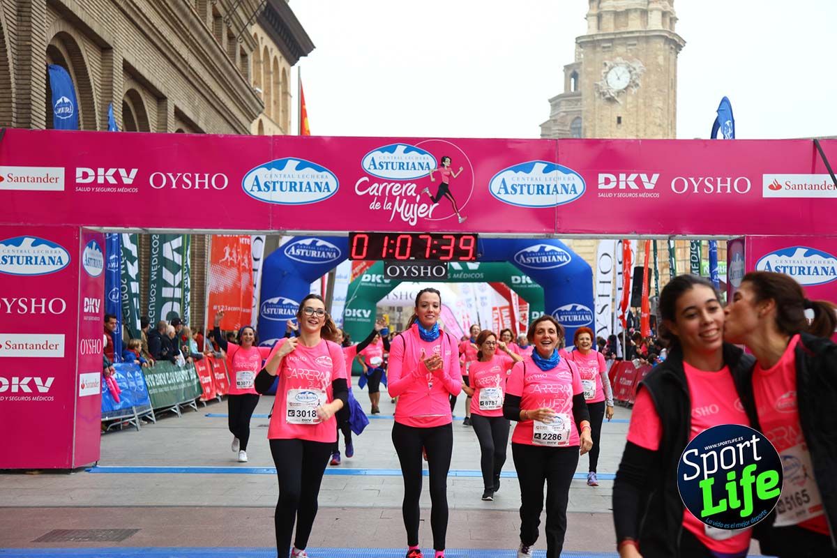 Carrera de la Mujer Zaragoza meta desde 1 h 5 min a 1h 11 min