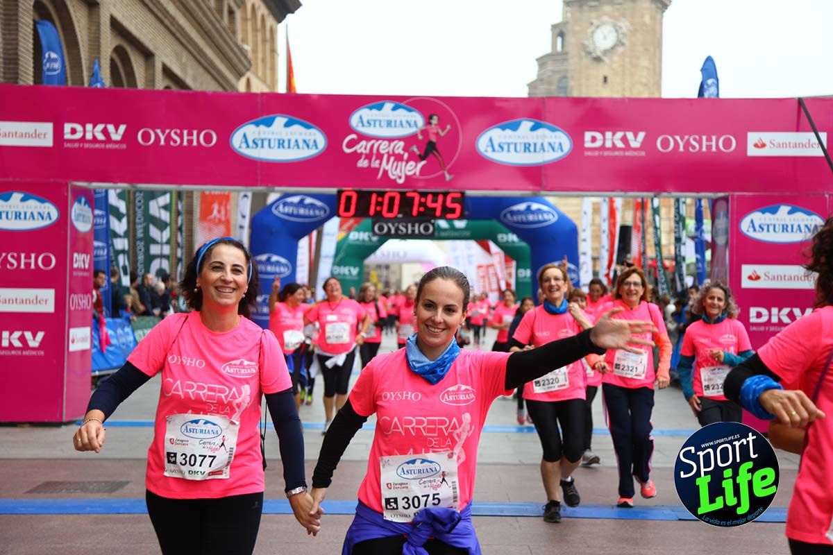 Carrera de la Mujer Zaragoza meta desde 1 h 5 min a 1h 11 min