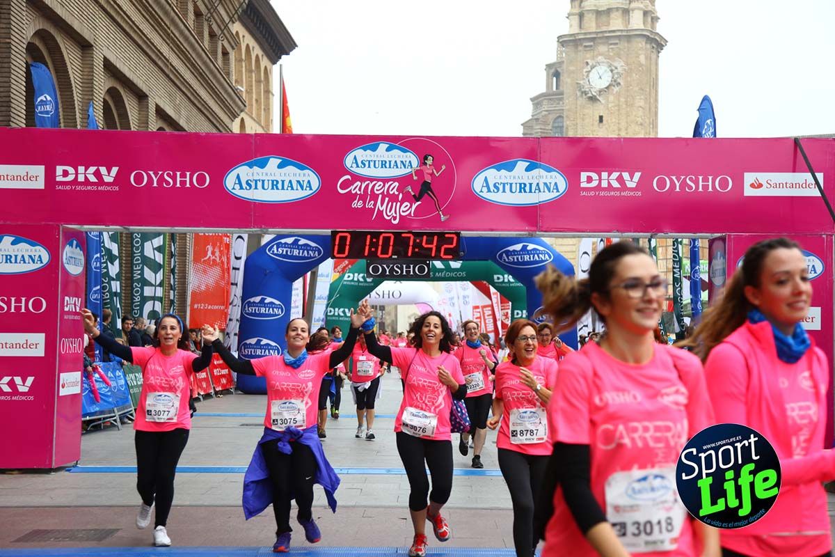 Carrera de la Mujer Zaragoza meta desde 1 h 5 min a 1h 11 min