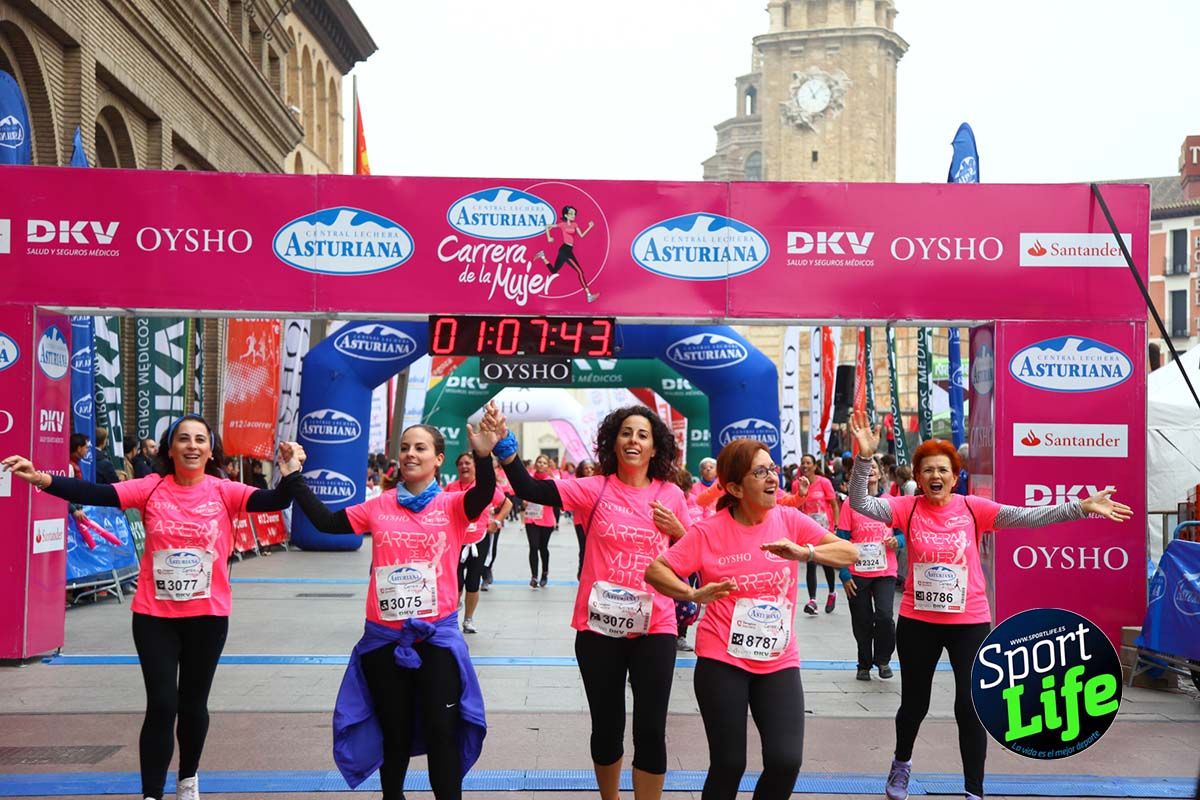 Carrera de la Mujer Zaragoza meta desde 1 h 5 min a 1h 11 min