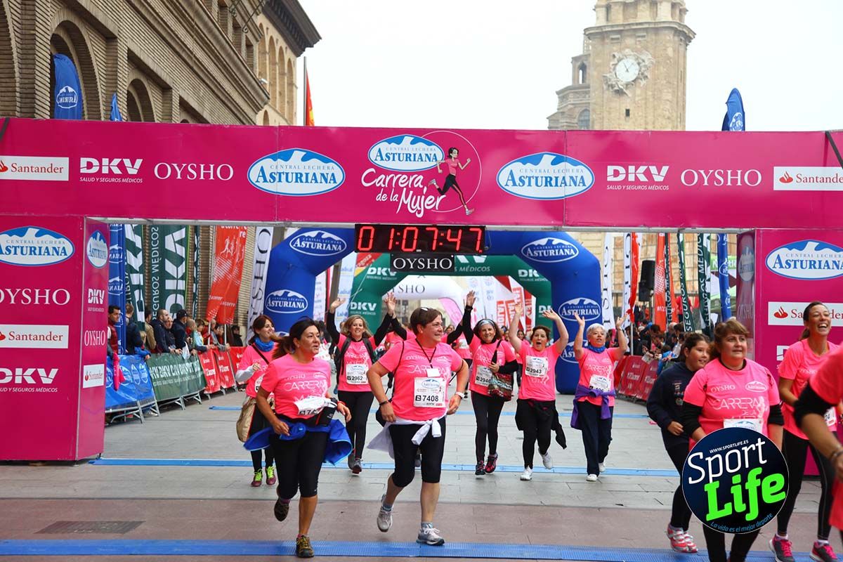 Carrera de la Mujer Zaragoza meta desde 1 h 5 min a 1h 11 min