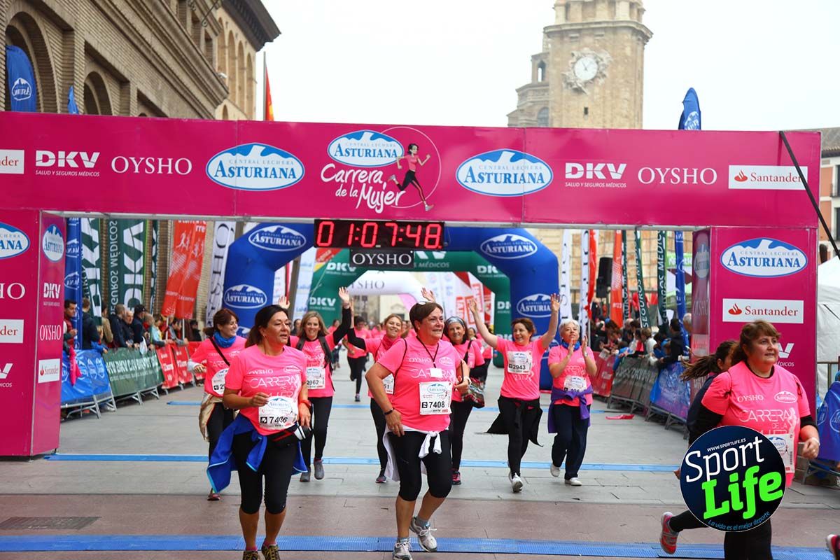Carrera de la Mujer Zaragoza meta desde 1 h 5 min a 1h 11 min
