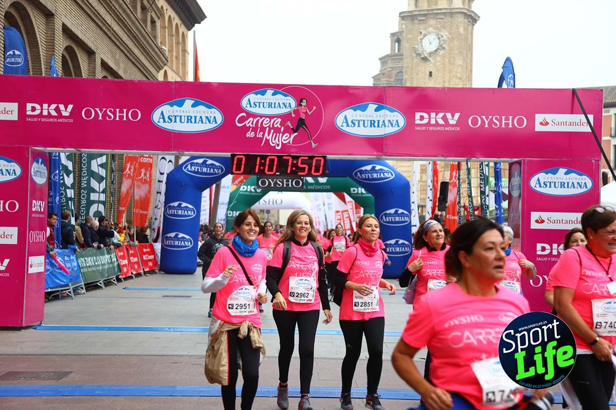 Carrera de la Mujer Zaragoza meta desde 1 h 5 min a 1h 11 min