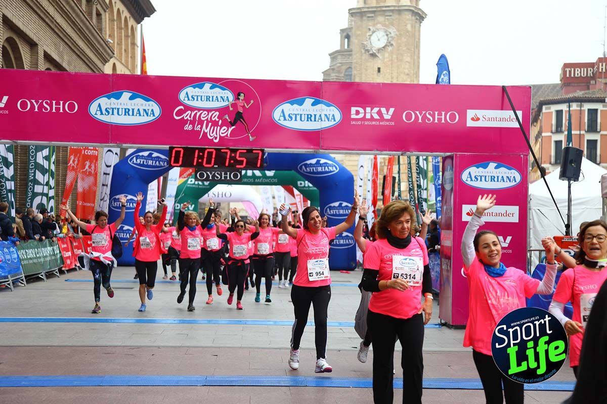 Carrera de la Mujer Zaragoza meta desde 1 h 5 min a 1h 11 min